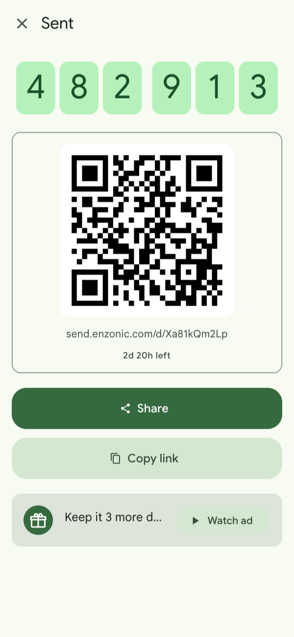 Enzonic Send app